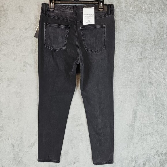 Lauren Ralph Lauren Relaxed Taper Jeans Womens Size 6 Black High Rise Stretch - Picture 4 of 7